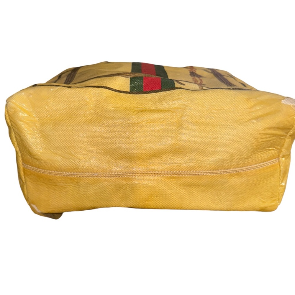 Vintage GUCCI Bag Ladies Tote Bag Shelly Line Coated Canvas Yellow pre- owned - Picture 6 of 14